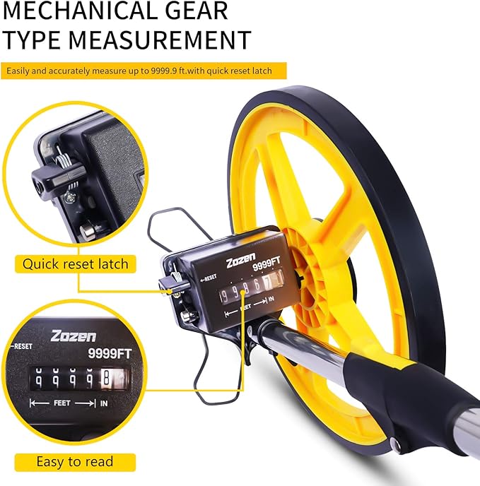 Zozen Measuring Wheel, Folding Portable Distance Measuring in Feet, Double - Image 4