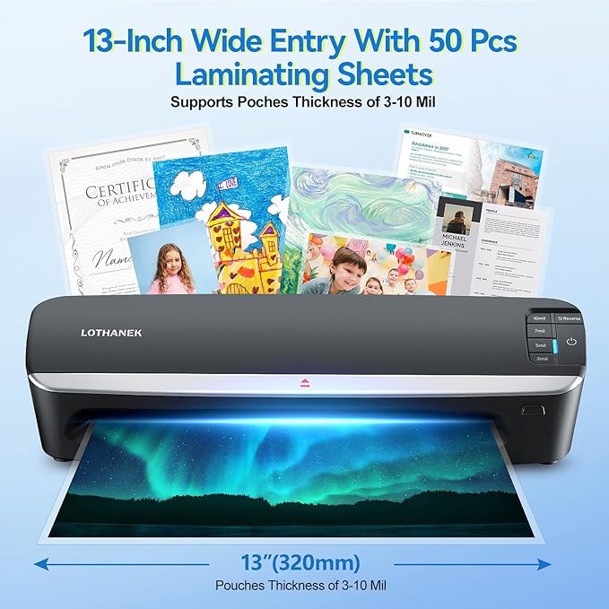13 inch 4-Roller Laminator Machine, 3-10 Mil 60-Second Warm-up A3 Commercial - Image 2