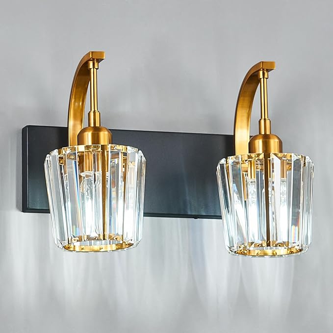 FDPBY Modern Bathroom Vanity Light, 2-Light Black Gold Wall Sconce - Image 8