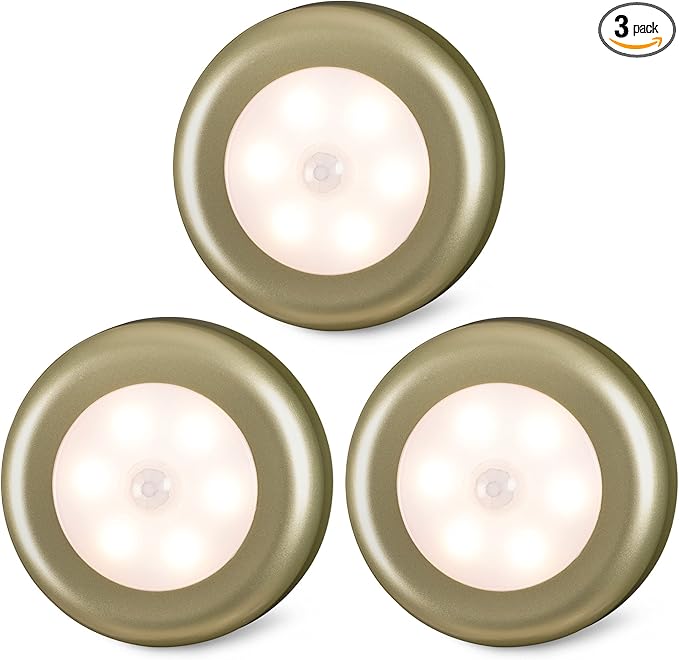 STAR-SPANGLED 3 Pack 2.8” Motion Sensor Lights Indoor AAA Battery Operated by STAR-SPANGLED