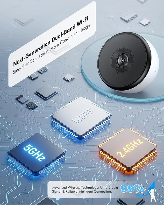 3MP 2K Window Security Camera, 5G & 2.4GHz WiFi Indoor Camera - Image 6