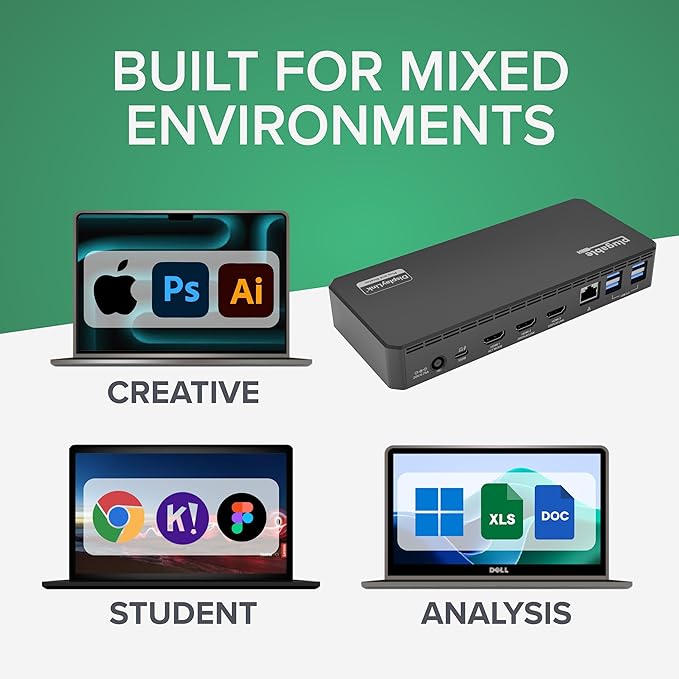 Plugable USB C Triple Display Docking Station | 100W PD, 3x HDMI, 6x USB 5Gbps - Image 8