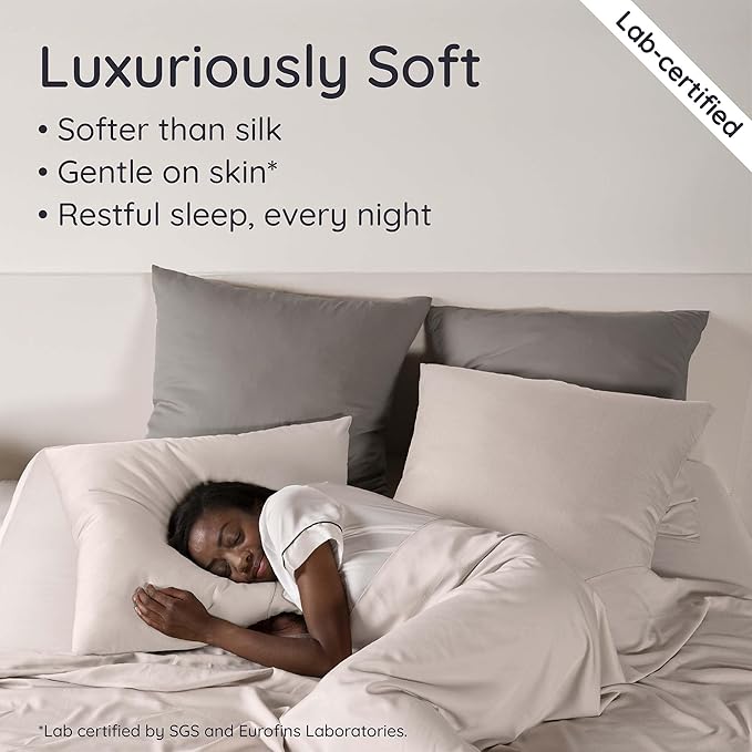 Bambaw 100% Viscose Derived from Bamboo Sheets King Size Set – 4pcs Luxury Bed - Image 4