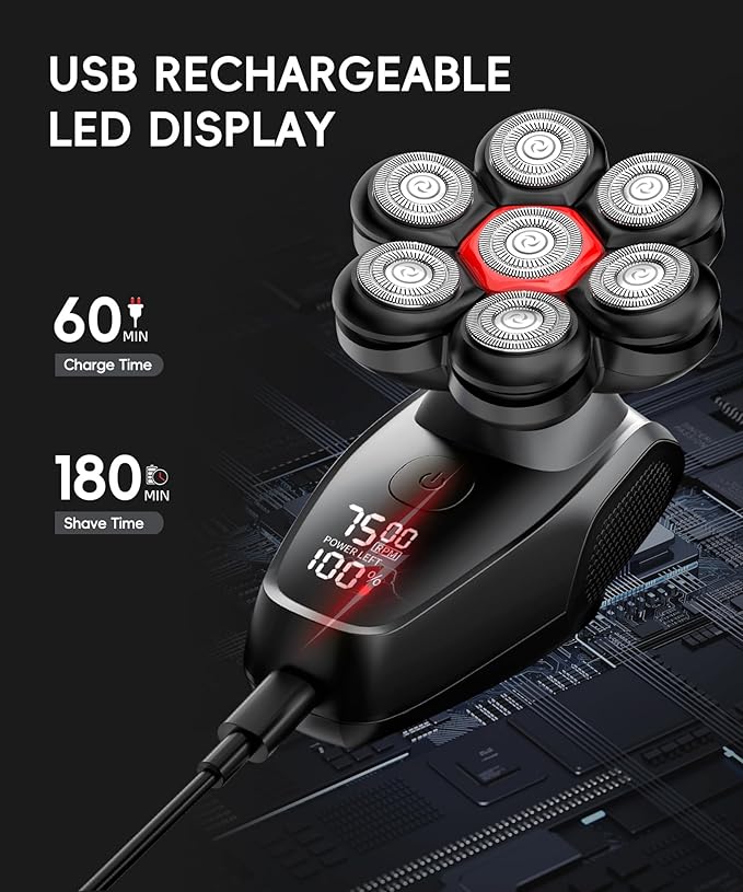 MALEGEBAZ Head Shaver for Bald Men：IPX8 Waterproof 7D Magnetic Electric Head - Image 7