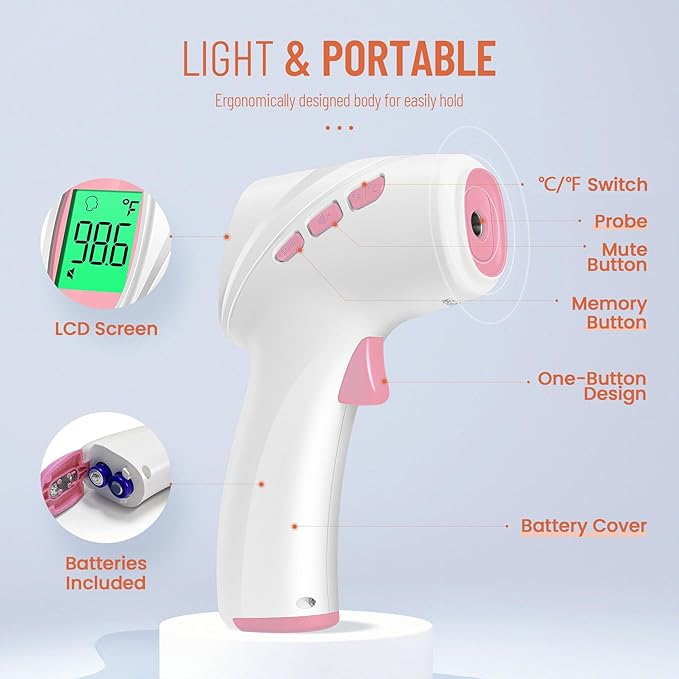 Forehead Thermometer for Adults, Kids & Babies, No-Touch Digital Thermometer - Image 6