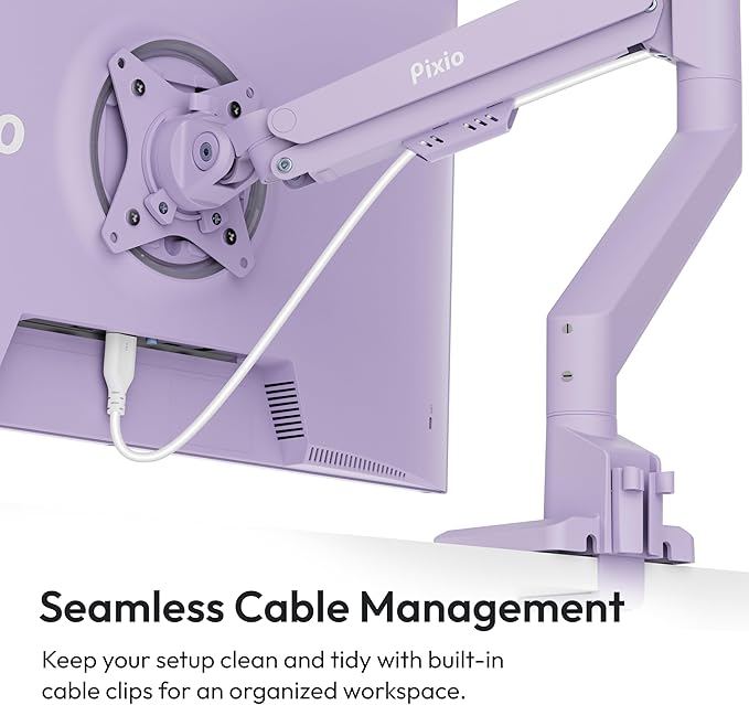 Pixio PS1S Wave Purple Single Monitor Arm Stand Desk Mount - Image 5