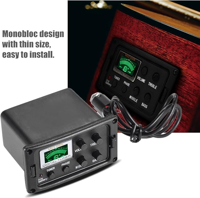 Acoustic Guitar Tuner, 3-Band EQ Equalizer LCD Display Volume Control Bass - Image 5