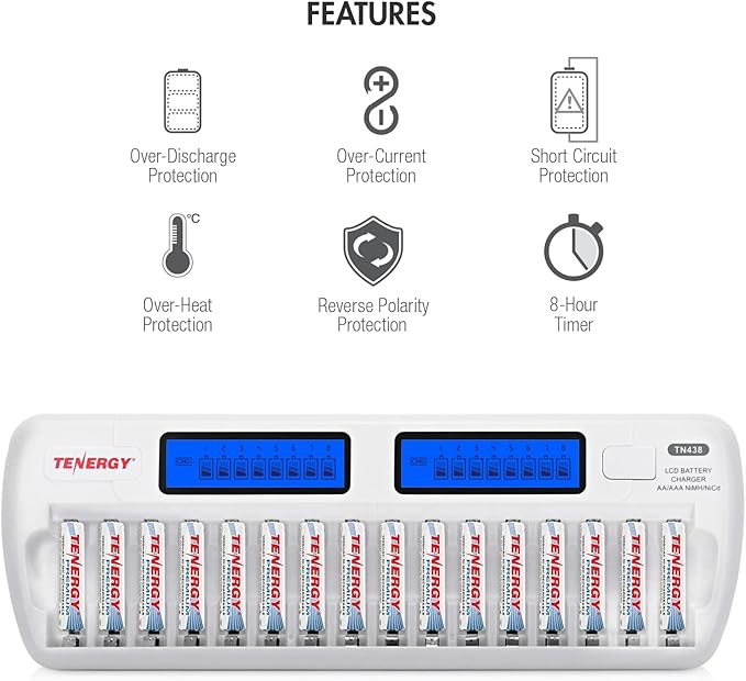 Tenergy TN438 16-Slot Smart Battery Charger - Image 8