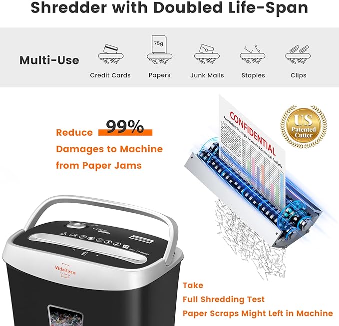 VidaTeco Paper Shredder for Home Office Heavy Duty - Image 3