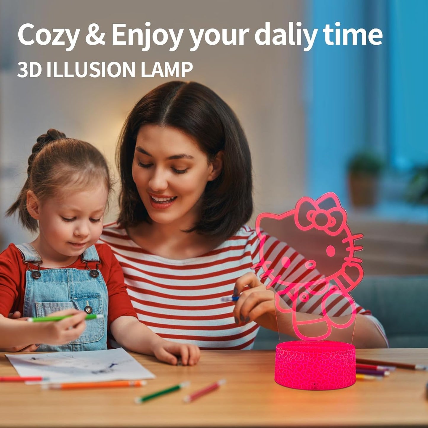 AIHYING Cat Night Light Cute Night Light - Anime Charater 16 Color Change Decor Kitty Lamp with Remote, Dim, Timer,Kids Gifts for Christmas Birthday,Nursery Baby