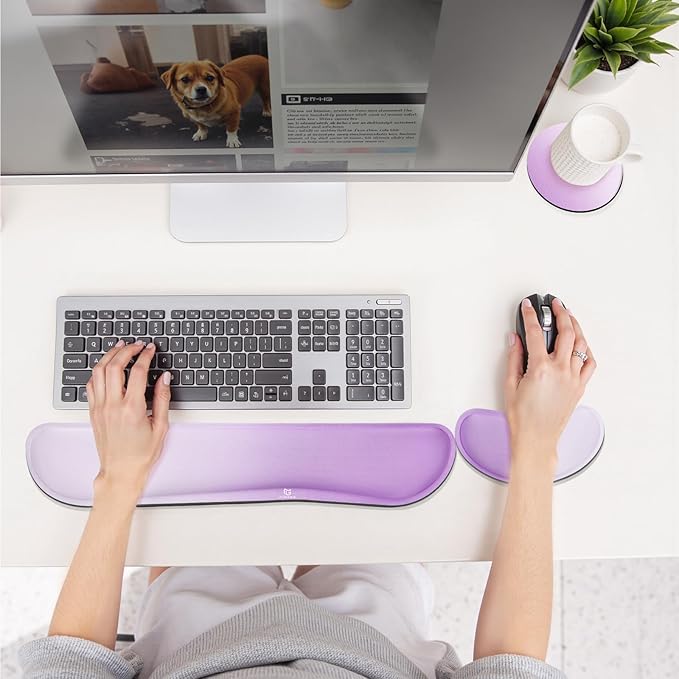 Gimars Upgrade Enlarge Silky Gel Memory Foam Keyboard Wrist Rest, Wrist Rest - Image 2