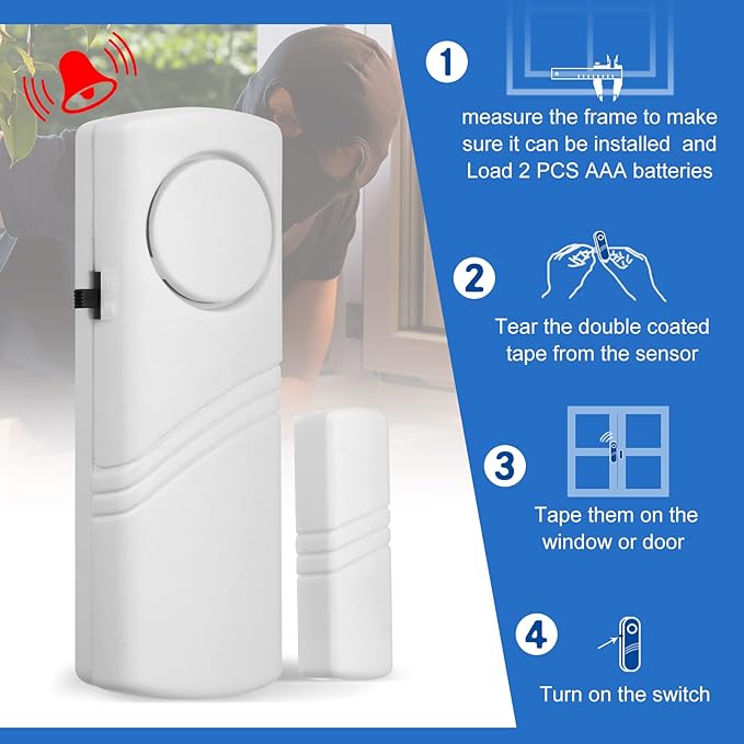 Xuhal 24 Pcs Door Window Alarm for Home Security Bulk Wireless Door Sensors - Image 4
