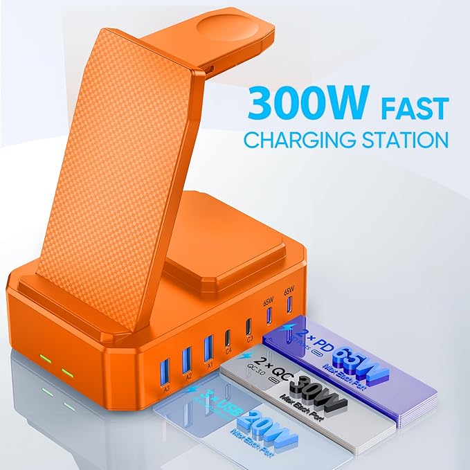 300W Charging Station for Multiple Devices Apple, Zutspzss 10 in 1 Wireless - Image 4