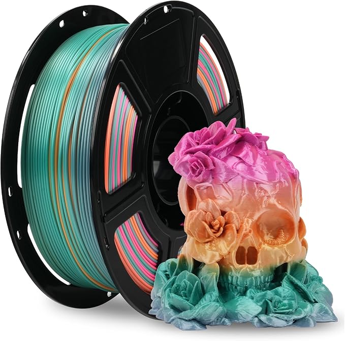 FLASHFORGE Silk PLA Filament 1.75mm Ranbow Candy, 3D Printer Filament 1kg Spool by FLASHFORGE