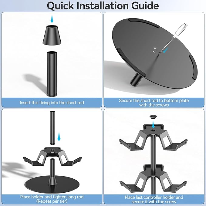 Kosker Headset Stand 3 Tiers for Desk, Rotatable Gaming Controller Stand for - Image 5