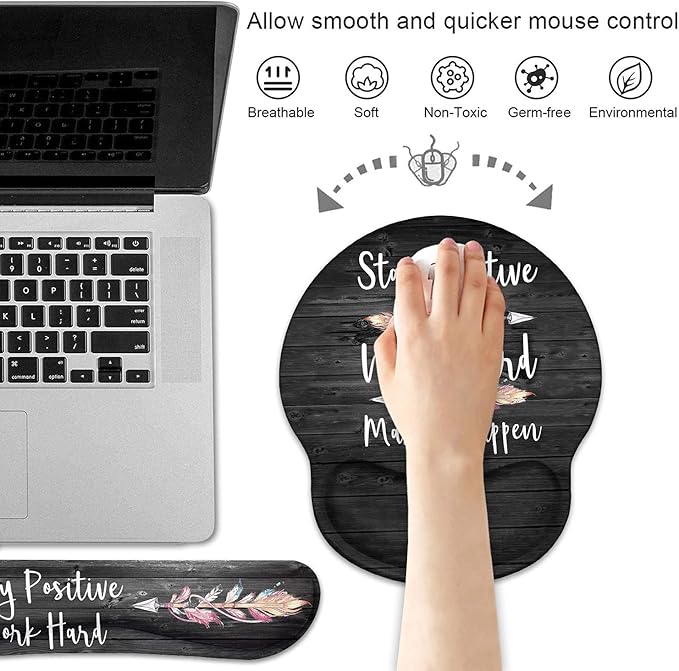 Keyboard Wrist Rest and Mouse Pad Wrist Support Set - Image 2