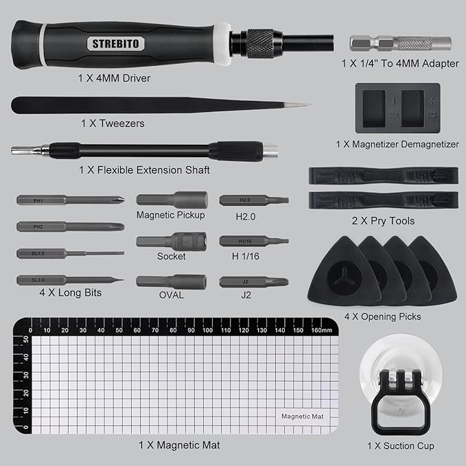 STREBITO Precision Screwdriver Set, 153 in 1 Electronics Tool Kit - Image 7