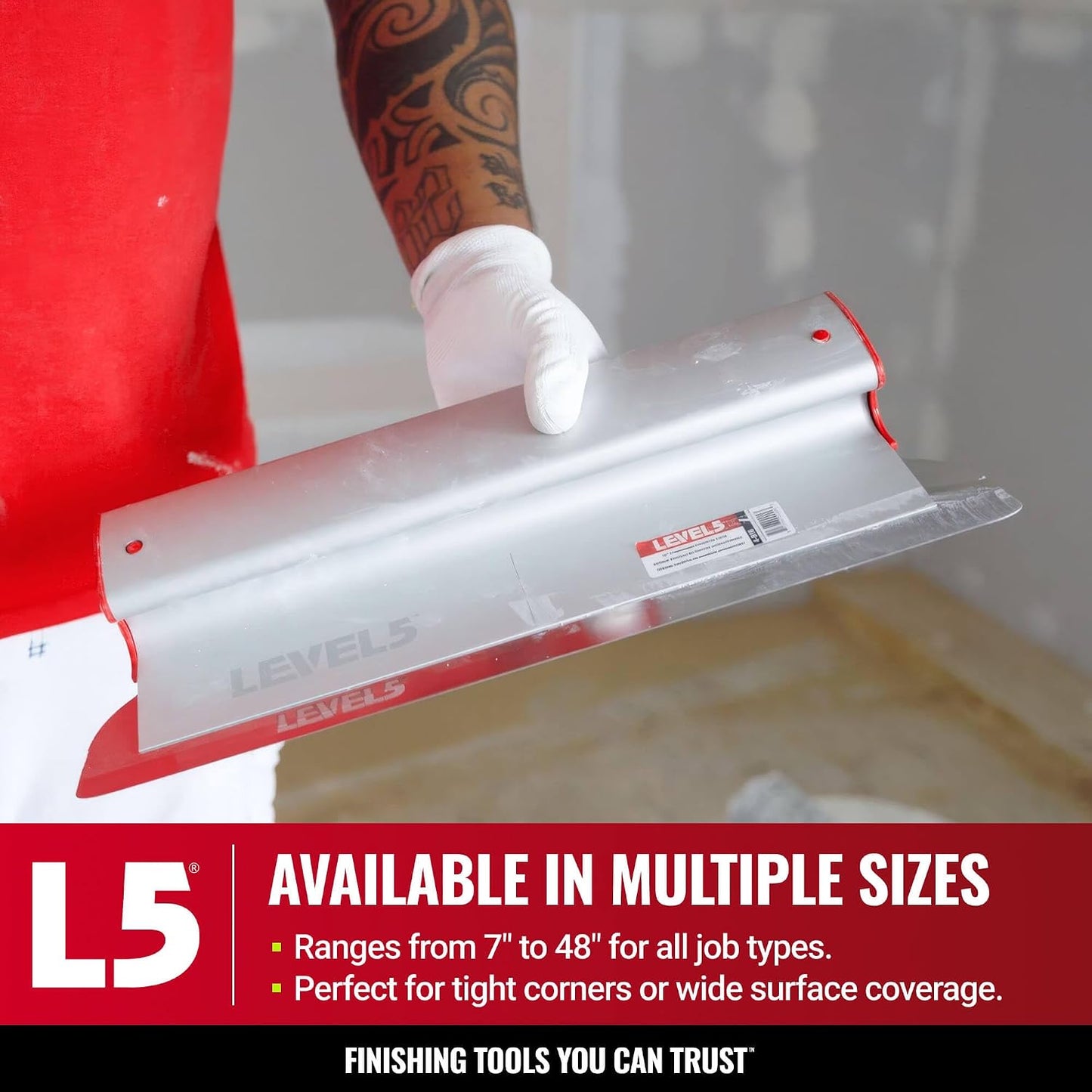 LEVEL5 24-Inch Skimming Blade | Precision 0.3mm German stainless steel blade insert (replaceable), ergonomic aluminum blade profile | 4-924