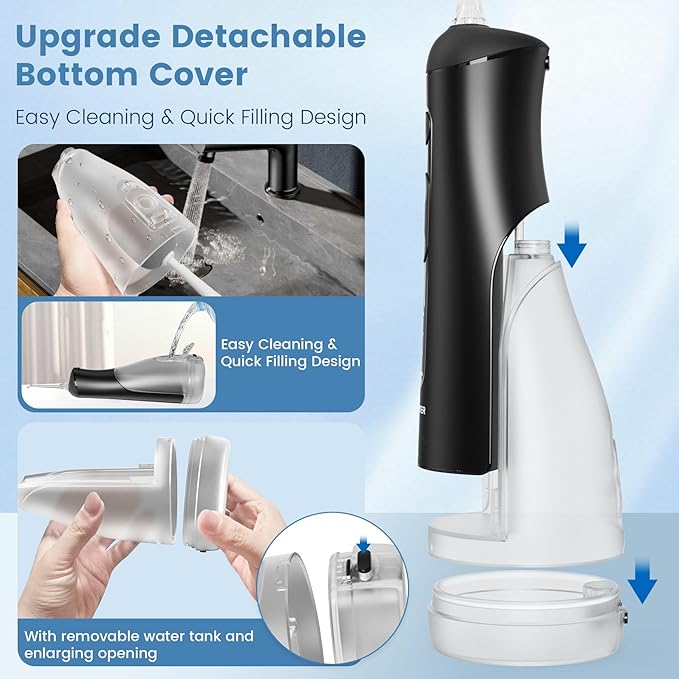 Water Flosser for Teeth with Detachable Washable Tank, 5 Modes Rechargeable - Image 4