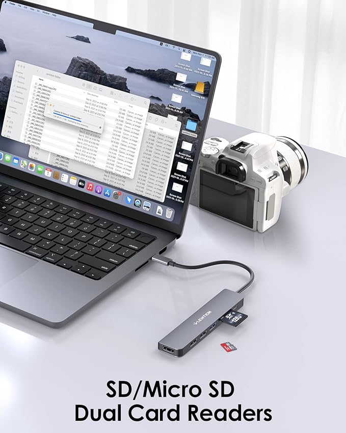 LENTION USB C Hub with 100W Charging, 4K HDMI, Dual Card Reader, USB 3.0 & 2.0 - Image 3