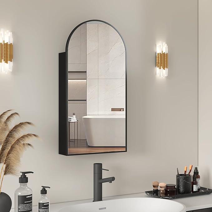 16 x 32 Black Bathroom Medicine Cabinet - Image 8