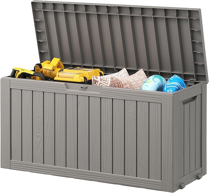 NUNU LAB Outdoor Storage Box, 80 Gallon Large Resin Sturdy Deck Box, Backyard by NUNULAB
