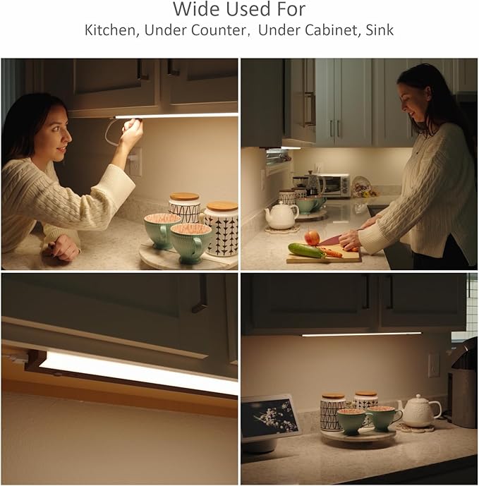 Leetdud Under Cabinet Lighting Plug in or Hardwired Built-in Dimmer, 12 Inch 6W - Image 5