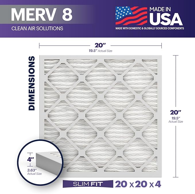 BNX TruFilter 20x20x4 MERV 8 Air Filter 2-Pack - Image 2