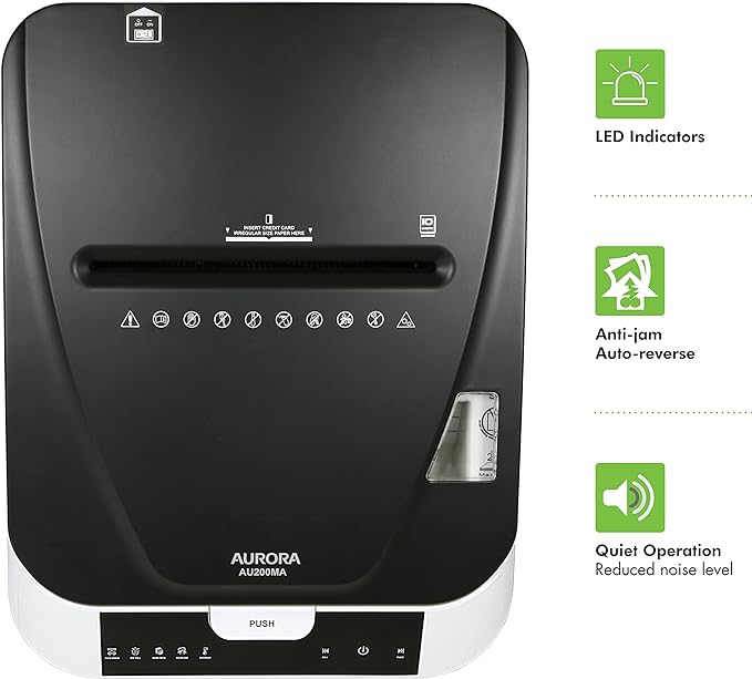 Aurora Commercial Grade 200-Sheet Auto Feed High Security Micro-Cut Paper - Image 6
