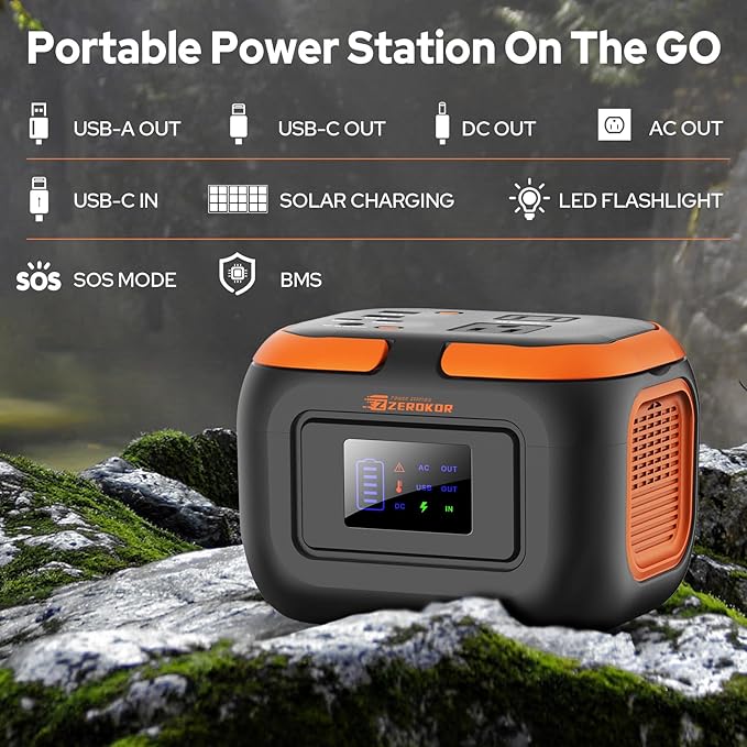 Portable Power Station with Foldable Solar Panel Charger 30W, 120W Camping - Image 3