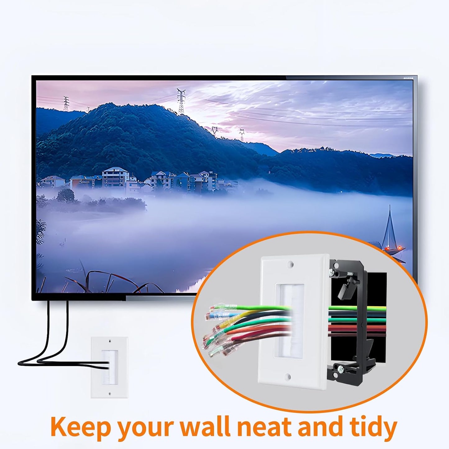 5 PCS Low Voltage Mounting Bracket, Black, Low Voltage Box | Ideal for Single Gang Wall Plate, HDMI, Telephone Wires, Network Cables, Coaxial and Speaker Cables