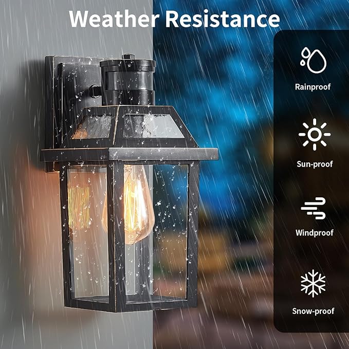 Motion Sensor Outdoor Wall Lights, Porch Light Outdoor 3 Lighting Modes - Image 4