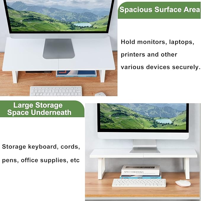TEAMIX 24 inch Monitor Stand Riser, Printer Stand Riser - Image 6