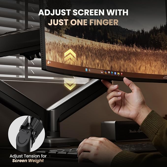 SIAGO Dual Monitor Stand, 15 to 32 Inch Monitor Arm, Adjustable Monitors Mount - Image 4