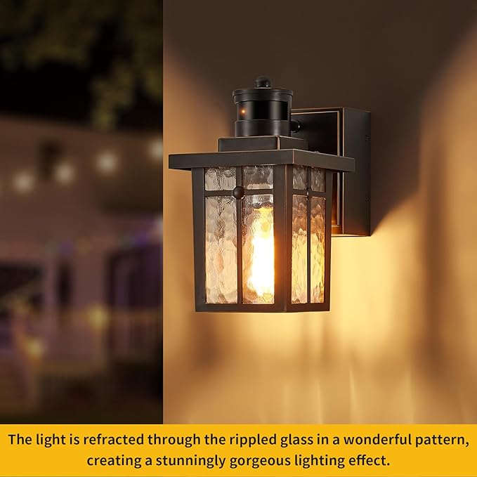 Myhaptim Porch Lights with GFCI Outlet, Dusk to Dawn Motion Sensor Outdoor - Image 8