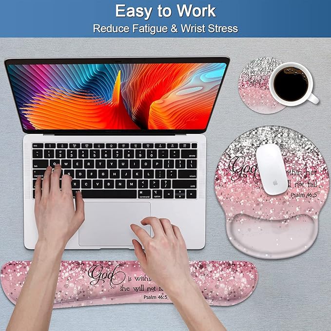Keyboard Wrist Rest and Mouse Pad Wrist Support Set - Image 4