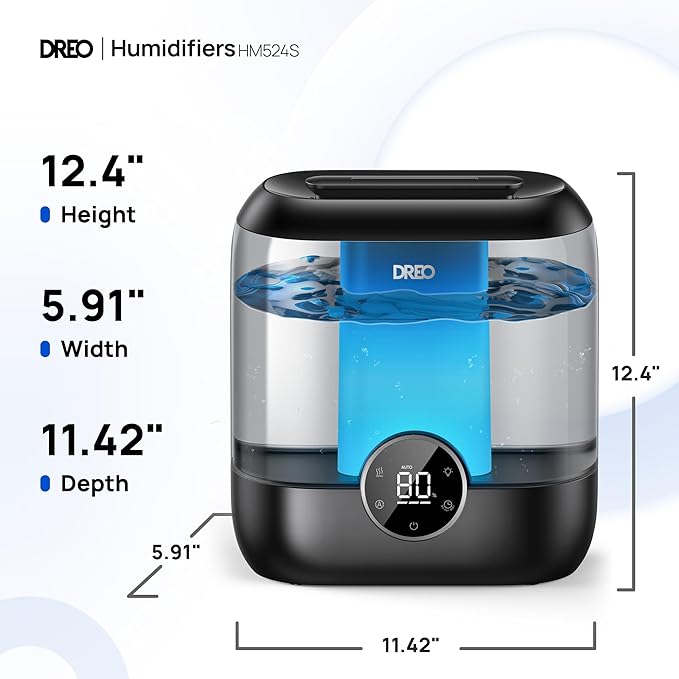 DREO Smart Humidifiers for Bedroom, 6L Top Fill Supersized Cool Mist Humidifier - Image 8