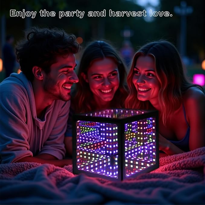 Heepulor Infinity Hyper Cube LED Table Lamp, Color-Changing Music-Sync - Image 3
