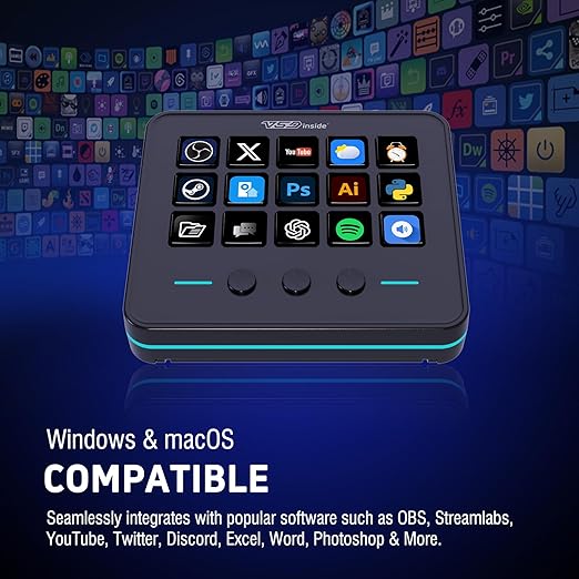 VSDINSIDE Macro Keypad, Stream Controller Deck Gaming Streaming Shortcut - Image 7