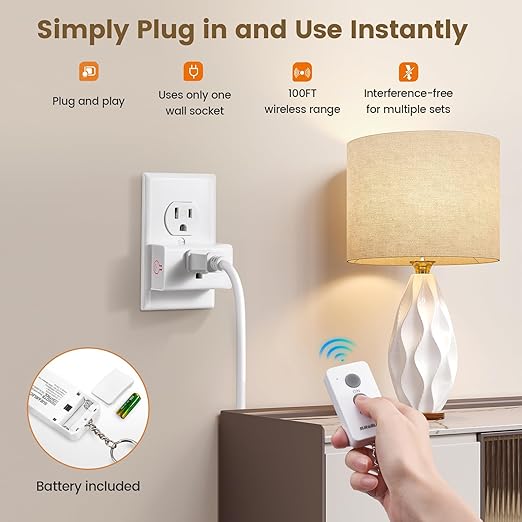 SURAIELEC Remote Control Outlet, Wireless Light Switch - Image 2