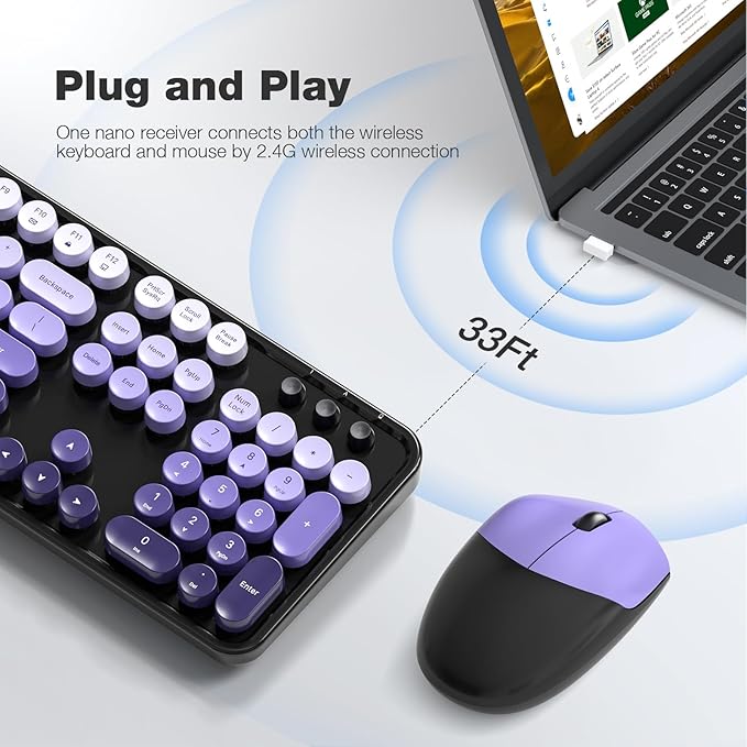 MOFII Wireless Keyboard and Mouse Combo, Full Size 2.4G Plug and Play - Image 2
