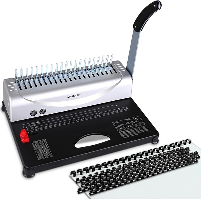 MAKEASY Binding Machine, 450 Sheets, Comb Binding Machines by MAKEASY