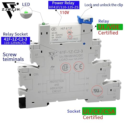 Electromechanical Relay Miniature Power Relay 110V/ 120V AC/DC HF41F/60-ZS 1NO - Image 5