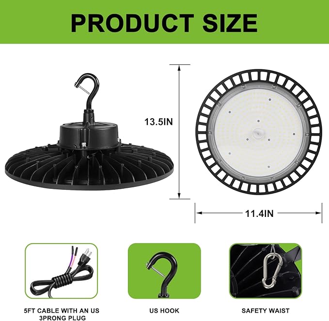 UFO Led High Bay Light 150W 4PACK 5000K High Bay Led Shop Lights 22500lm - Image 7