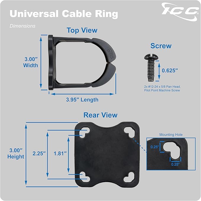 ICC 3” Plastic Cable Management Ring, Vertical/Horizontal, Rack or Wall Mount - Image 9