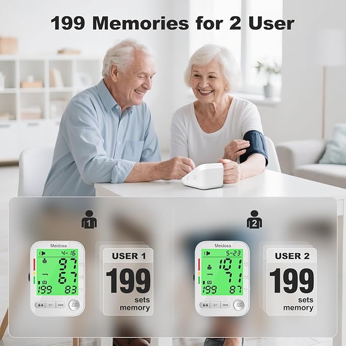 Blood Pressure Monitor for Home Use, Rechargeable Automatic Digital BP Machine - Image 3