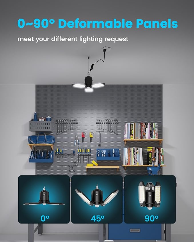 Kryoza Motion Sensor Garage Light Plug-in 80W 8000LM, Motion Activated Led Shop - Image 5