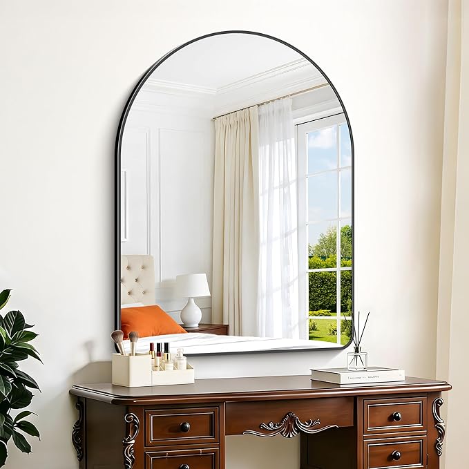 GLASHOM Arched Bathroom Mirror, Wall Mounted Mirror, Living Room, Vertically - Image 7