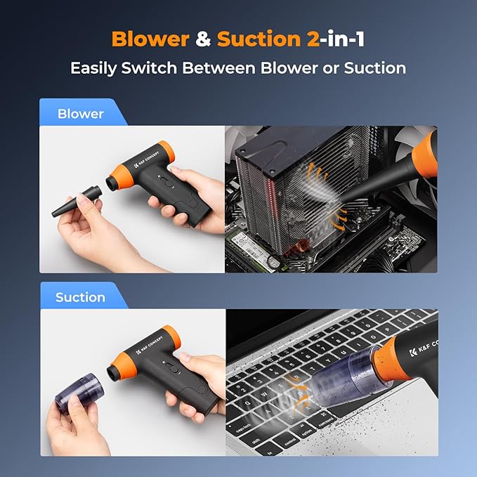 K&F Concept Blower & Suction 2 in 1 Compressed Air Duster, 150000RPM Super - Image 3