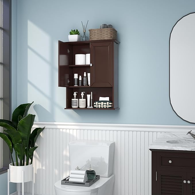 Bathroom Wall Cabinet Expresso Over Toilet Storage - Image 2